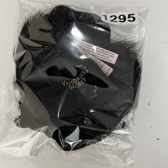 Victorias Secret NWT Demi Bra 32D Black Faux Fur & Solid Straps Sexy Coquette - Picture 14 of 14